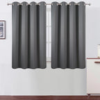 Blackout Curtains 66 x 54 Inch Long Frost Grey Curtains Set of 2 Panels Room by Lemomo