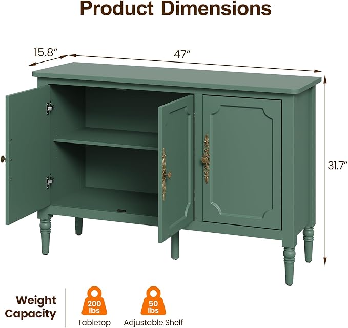 FansaFurn 3-Door Storage Cabinet - Image 2