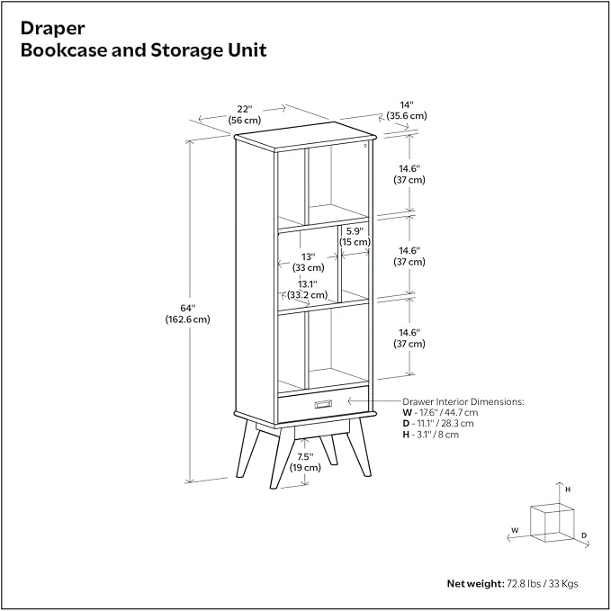 SIMPLIHOME Draper Bookcase - Image 2