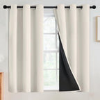 SimpleHome Cream 100% Blackout Curtains Room Darkening Living Room 54 Inch | by SimpleHome