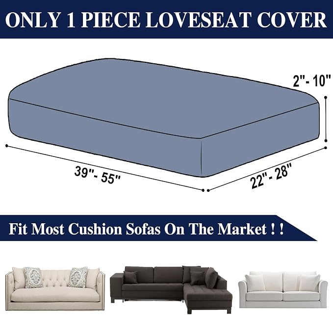 LA MEACK Couch Cushion Cover Loveseat Cover or 2 Seat Sofa Cover Washable - Image 6
