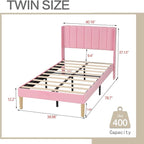 AGARTT Upholstered Platform Bed Frame Twin Size - Image 2