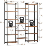 Casaottima Triple 6 Tier Bookshelf, Large Bookcase - Image 2