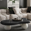 40” Cloud Coffee Table with 3 Ball Legs, Modern Irregular Center Table by BSYEIO