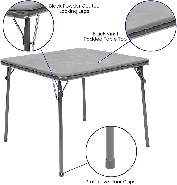 Flash Furniture Mindy Kids 5-Piece Folding Square Table and Chairs Set - Image 4
