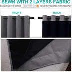 NICETOWN Grey Full Shade Curtain Panels, Pair of Energy Smart & Noise Blocking - Image 5