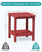 SERWALL Double Adirondack Side Table Set of 6, End Table- Red - Image 2