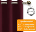 RV Blackout Curtains for Bedroom 52 x 30 Inch Long Burgundy 2 Panel | Thermal - Image 5