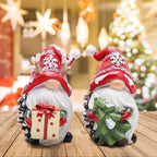 Hodao Christmas Gnomes Decor Resin Figurines with Red Hats and Snowflake Design, Cute Collectible Holiday Statue for Table Decor, Happy Xmas Gift to Celebrate Festive Home Centerpiece Decoration - Image 3