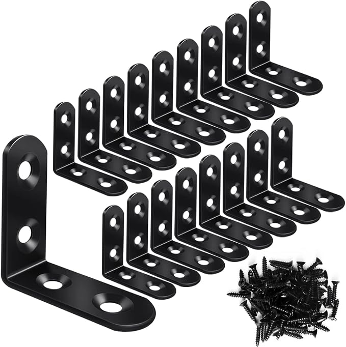 Vicuna R 18 Black L Brackets, Stainless Steel Corner Brace by Vicuna+R
