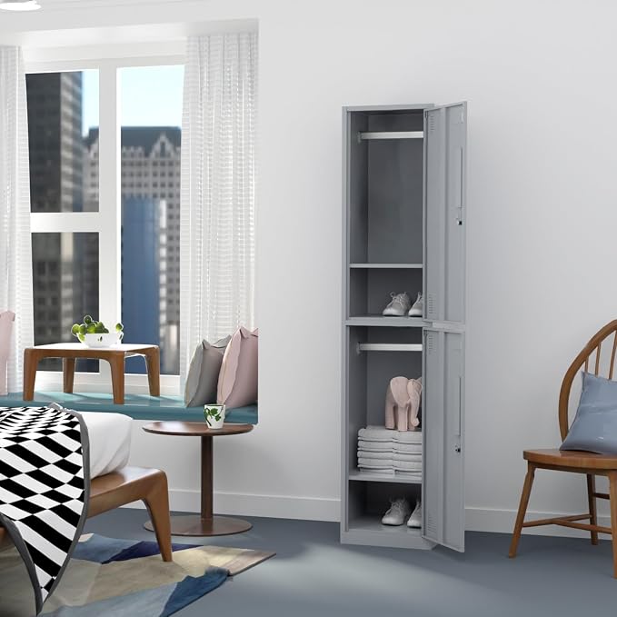 Metal Locker for Home, Dressing Room, Lockable Locker Cabinet - Image 2