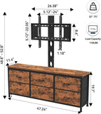 TV Stand with Mount, Fabric Dresser with 6 Drawers - Image 2