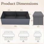 43 inch Storage Ottoman Bench, Folding Storage Bench Ottoman, - Image 2