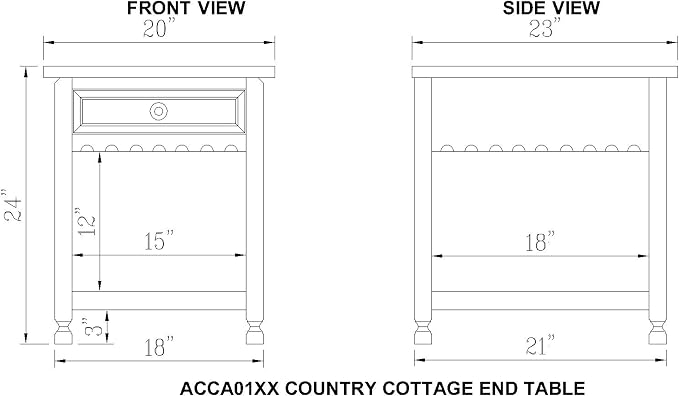 Alaterre Rustic Cottage End Table - Image 3
