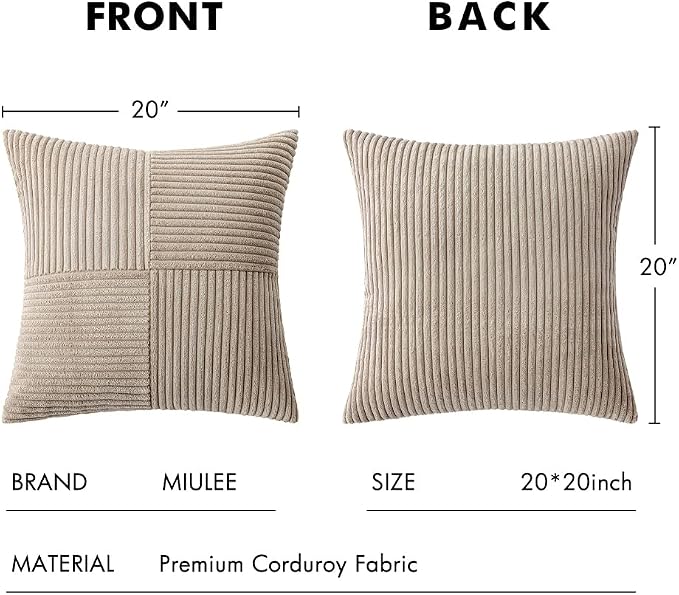 MIULEE Taupe Decorative Throw Pillow Covers - Image 6