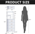Furnulem Tall Night Stand, 52.1 Inch LED Nightstand - Image 3