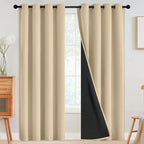 SimpleHome Beige 100% Blackout Curtains Room Darkening Living Room 84 Inch | by SimpleHome