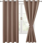 Blackout Curtains for Bedroom, 52 x 63 Inches Length, Cappuccino | Thermal by Hiasan