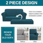 Turquoize Stretch Sofa Slipcover 2 Pieces Sofa Cover Couch Cover - Image 4