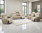 Power Recliner Sofa Set, Living Room Furniture Sets, Leather Reclining Sofa Set by LYfurniture