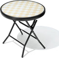 Foldable Patio Side Tables, 17.7" Small End Table Outdoor Weatherproof by Enjoymyhome