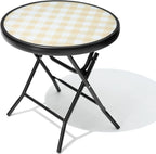 Foldable Patio Side Tables, 17.7" Small End Table Outdoor Weatherproof by Enjoymyhome