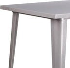 Flash Furniture Nolan Commercial Grade 31.5" Square Silver Metal Indoor-Outdoor - Image 5