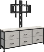 TV Stand with Mount, Fabric Dresser with 6 Drawers - Image 9