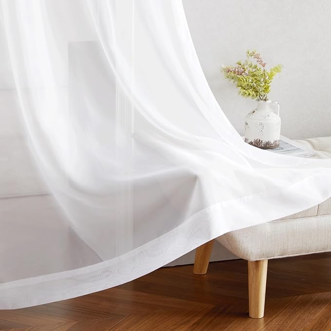 NICETOWN White Sheer Curtains 84 inches Long - Image 6