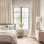 MIULEE Cream Beige Back Tab Blackout Curtains 52x105 Inch Long 2 Panels Set | - Image 2