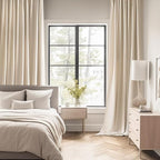MIULEE Cream Beige Back Tab Blackout Curtains 52x108 Inch Long 2 Panels Set | - Image 2