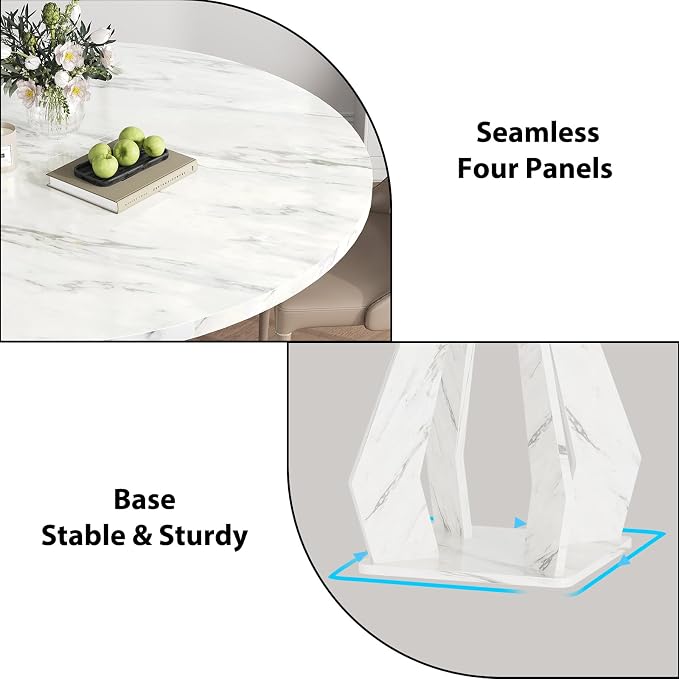 IBF Round Marble Dining Table, Dinner Tables - Image 7
