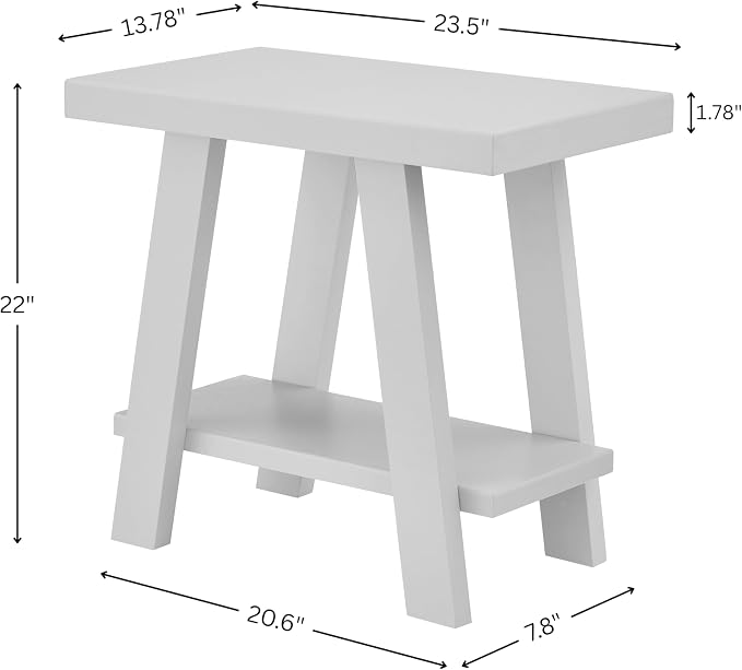 Roundhill Furniture Athens Contemporary Wood Shelf Side Table in Navy Blue - Image 2
