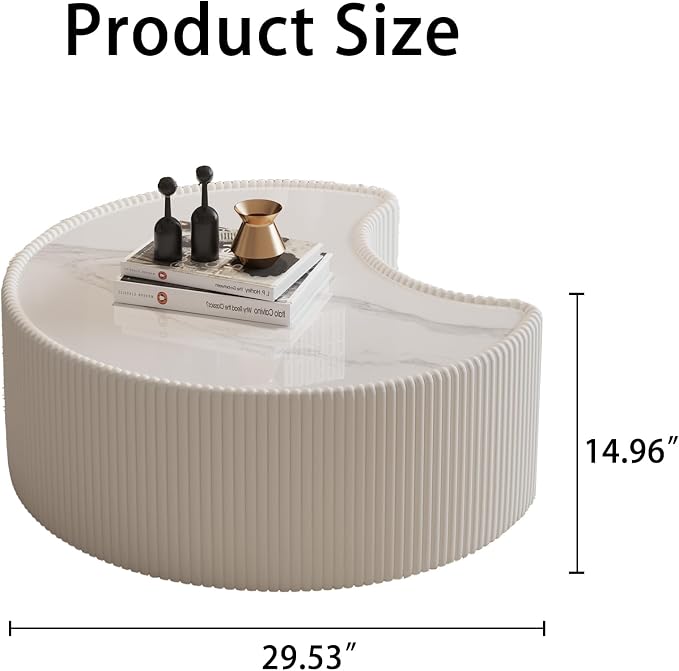 Modern Nesting Coffee Table Set of 2, Creative Moon Coffee and End Table Set - Image 2
