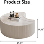 Modern Nesting Coffee Table Set of 2, Creative Moon Coffee and End Table Set - Image 2