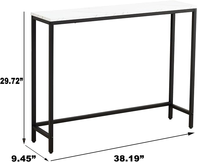 loglus Console Table for Entryway, Faux Marble MDF Sofa Table - Image 3