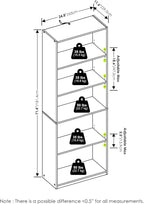 Furinno GEHRY Book Shelf, 5-Tier Bookshelf, - Image 3