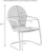 Crosley Furniture Griffith Outdoor Chair, Retro Metal Patio Chairs - Image 3