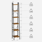 Hzuaneri Ladder Shelf, Bookshelf Bookcase, Freestanding Corner Storage Shelve - Image 2