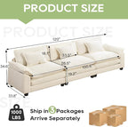 Oprisen 120" Modular Sectional Sofa, Comfy Cloud Couch Sectional Sofa, Chenille - Image 2