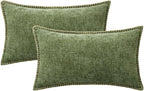MIULEE Decorative Lumbar Throw Pillow Covers 12x20 Inch Sage Green 2 Pack | - Image 8