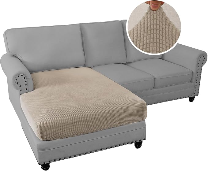 H.VERSAILTEX Sectional Couch Covers 1 Piece Chaise Slipcover L Shape Separate - Image 2