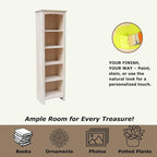 International Concepts Narrow Shaker Bookcase, 60-Inch High, Small Space - Image 6