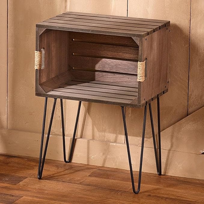 The Lakeside Collection Rustic Wooden Crate End Tables - Image 3