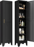 YAUWOH White Narrow Metal Storage Cabinet, Tall Freestanding Cabinet by YAUWOHFactoryOutletsColorfulMetalFurniture