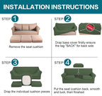 Turquoize 4 Piece Sofa Covers for 3 Cushion Couch Sofa Slipcover Soft Couch - Image 6