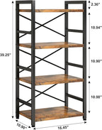 Homeiju Bookshelf, 4 Tier Small Bookcase, Organizers and Storage, Metal Small - Image 3