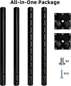 QLLY 24-40 inch Adjustable Metal Table Legs, Heavy Duty DIY Desk Legs - Image 3