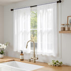 MIULEE White Sheer Curtains 63 Inches Long 4 Panels 42 x 63 Inches | Light - Image 2