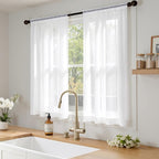 MIULEE White Sheer Curtains 63 Inches Long 4 Panels 54 x 63 Inches | Light - Image 2